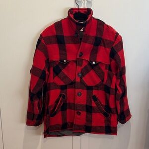 Vintage Buffalo Plaid Wool Jacket with Western Yoke